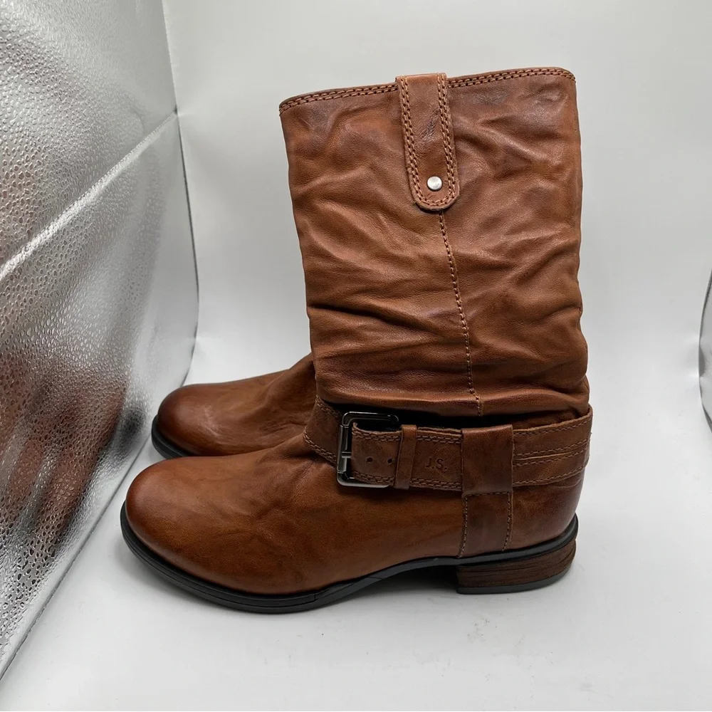 NWOB Josef Seibel Sanja 14 Cognac Womens Leather Knee High Boots size 36 US5-5.5 - Picture 6 of 14
